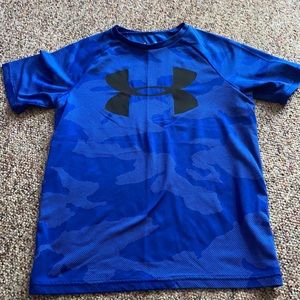 Boys Under Armour Dri-Fit Camo blue tee